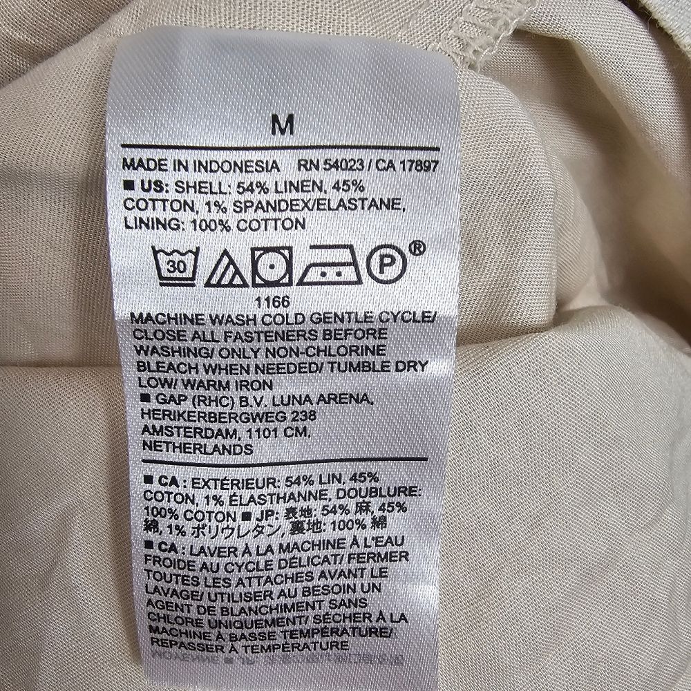NWOTBanana Republic Factory Linen Blend Square Neck Mini Shift Dress in Flax - M - Picture 9 of 9